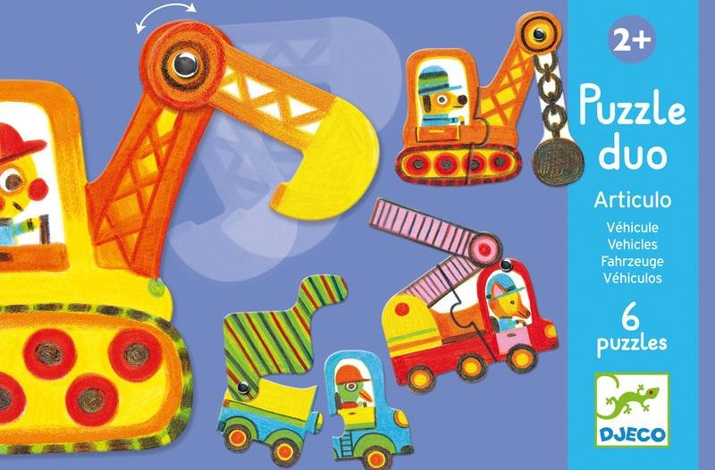 Djeco Puzzle Duo Vehicles 12 pc