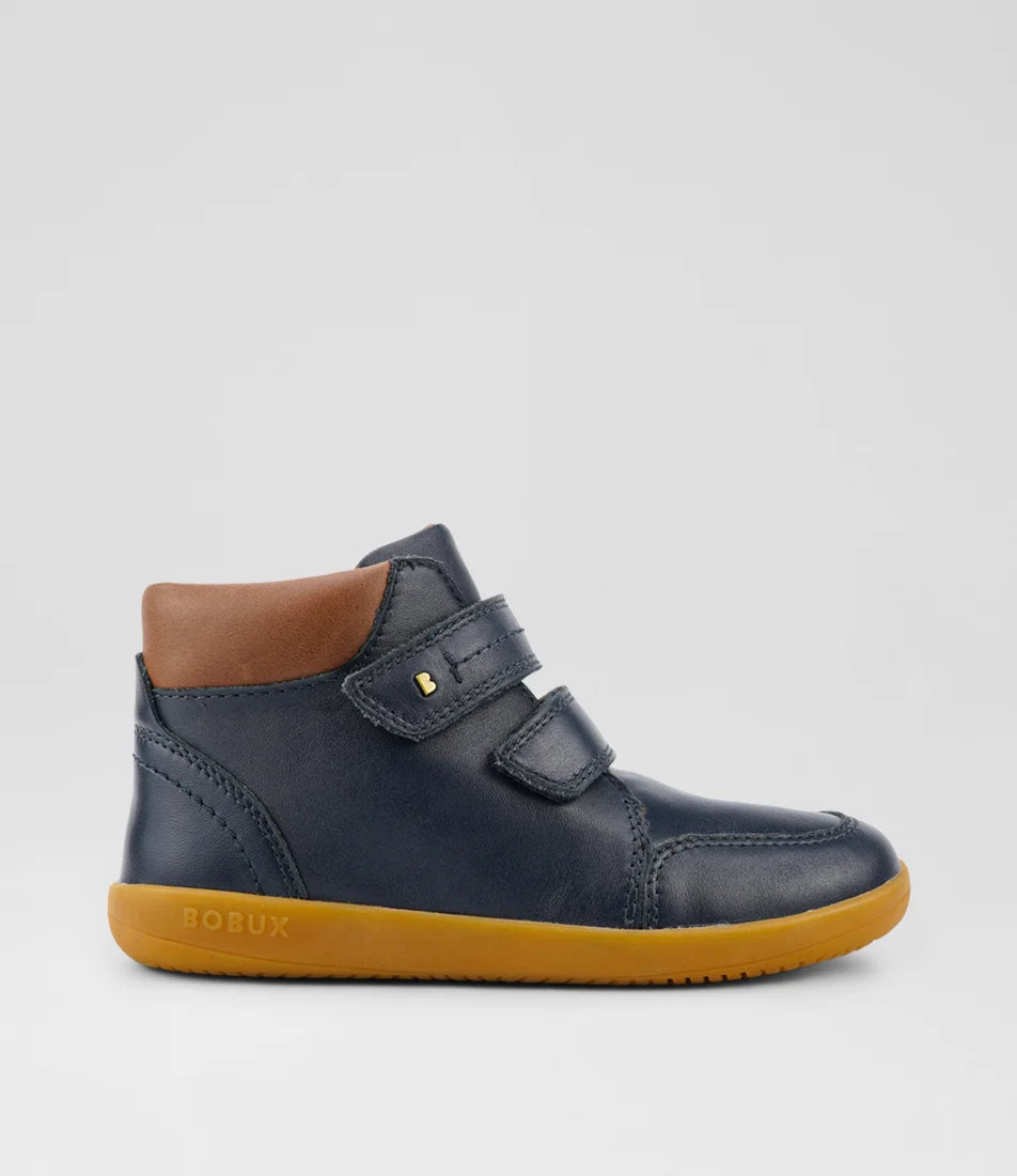 Bobux Kids Plus Timber Junior Navy Leather Ankle Boots