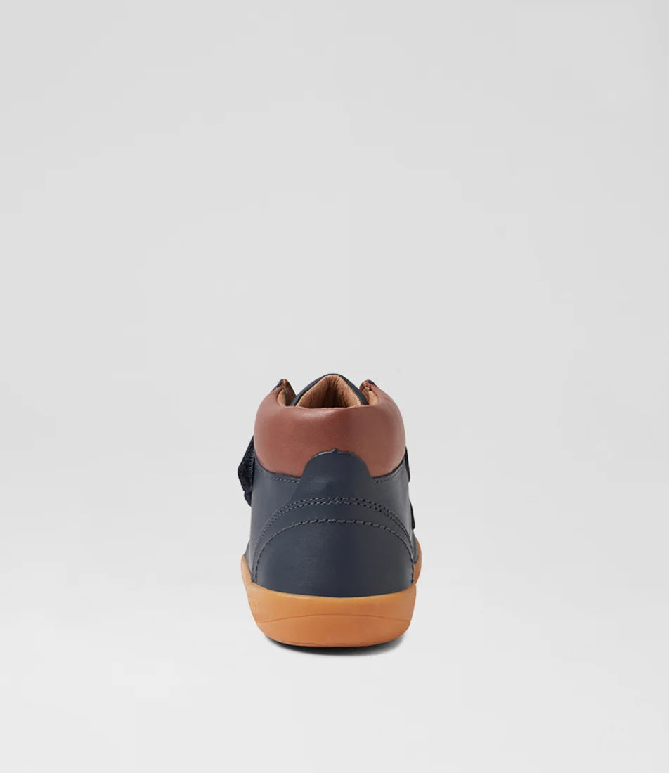 Bobux Kids Plus Timber Junior Navy Leather Ankle Boots