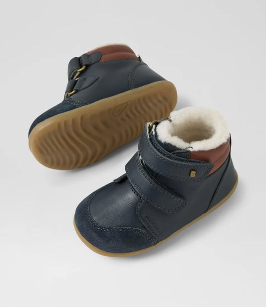 Bobux SU Timber Arctic Infant Navy Leather Ankle Boots
