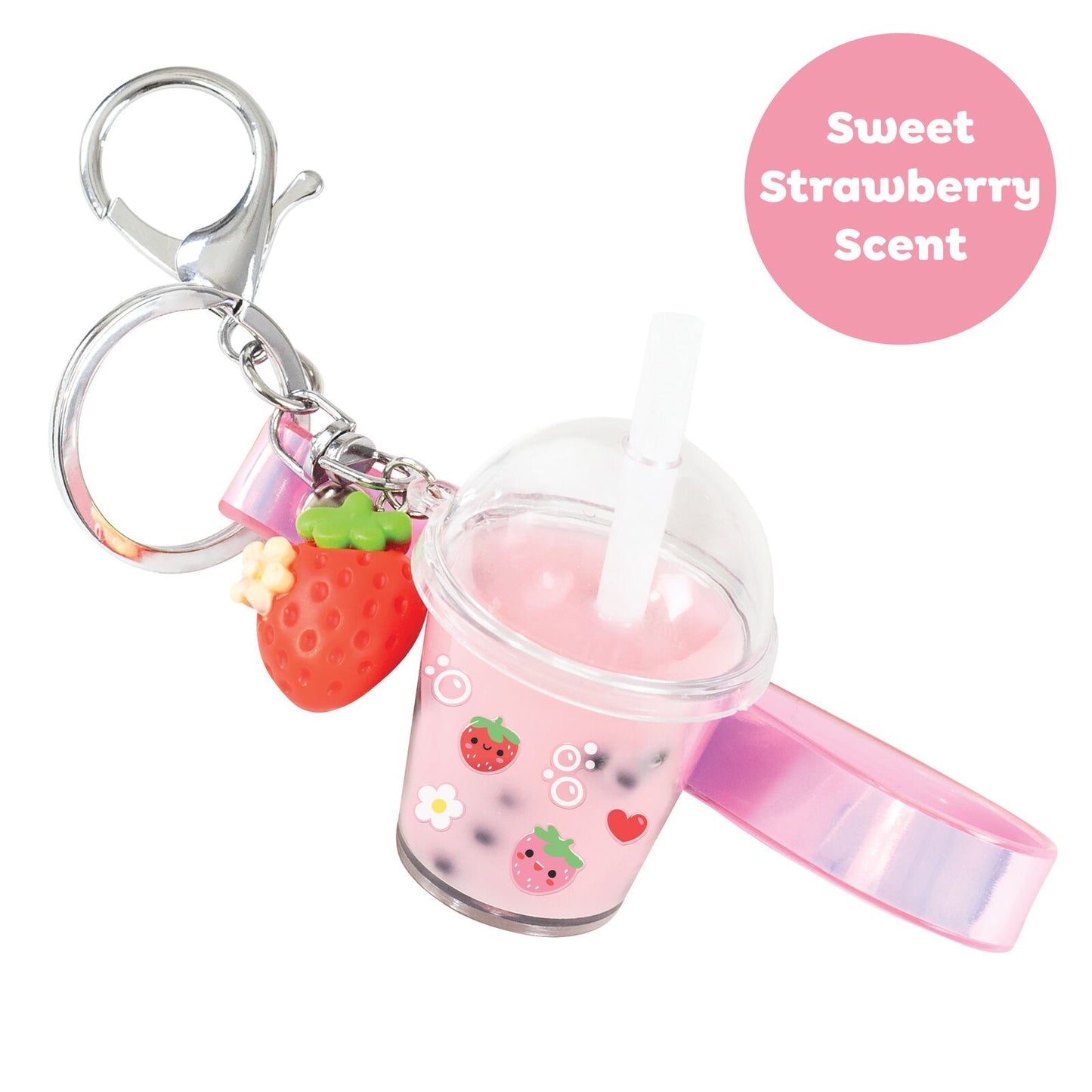 Tiger Tribe Bag Charm Kit - Strawberry Bubble Tea