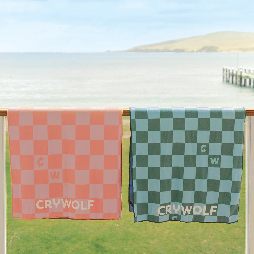 Crywolf Rapid Dry Towel Flamingo Check