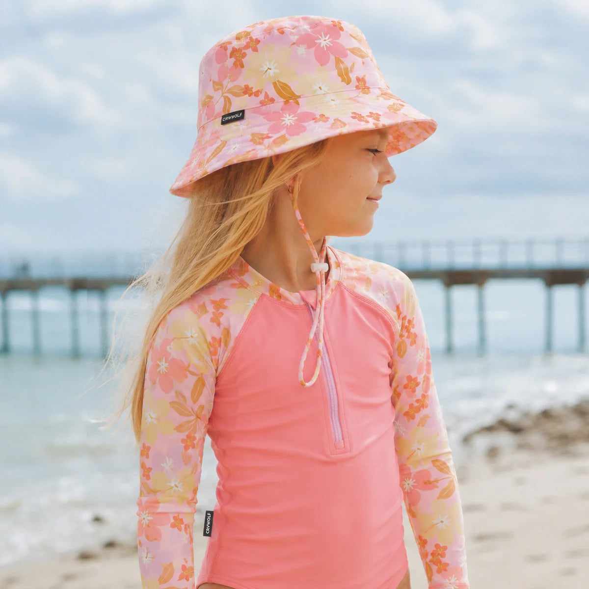 Crywolf Swim Bucket Hat - Hibiscus Daze