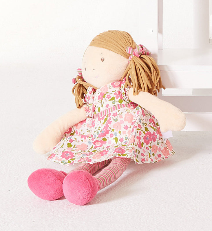 Bonikka Fran Doll with Light Brown Hair & Floral Pink Dress