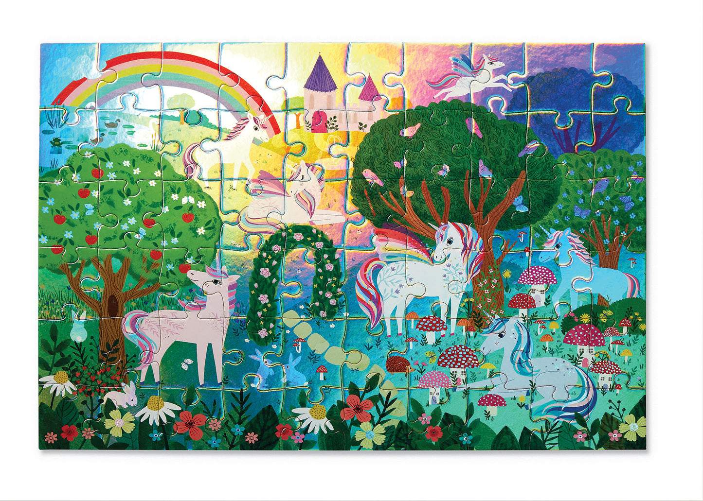 Crocodile Creek Foil Puzzle 60 pc - Sparkling Unicorn