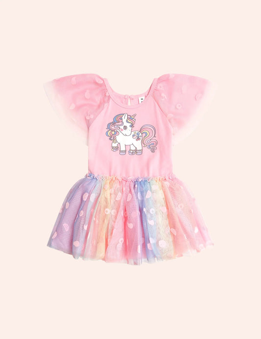 Huxbaby Rainbow Unicorn Tulle Dress