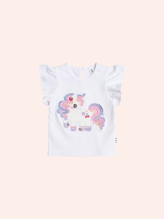 Huxbaby Tutti Frutti Unicorn Frill Tee
