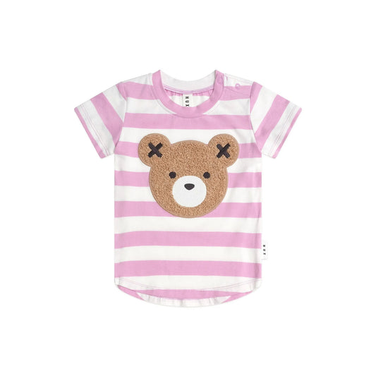 Huxbaby Furry Huxbear Tee Magenta Stripe