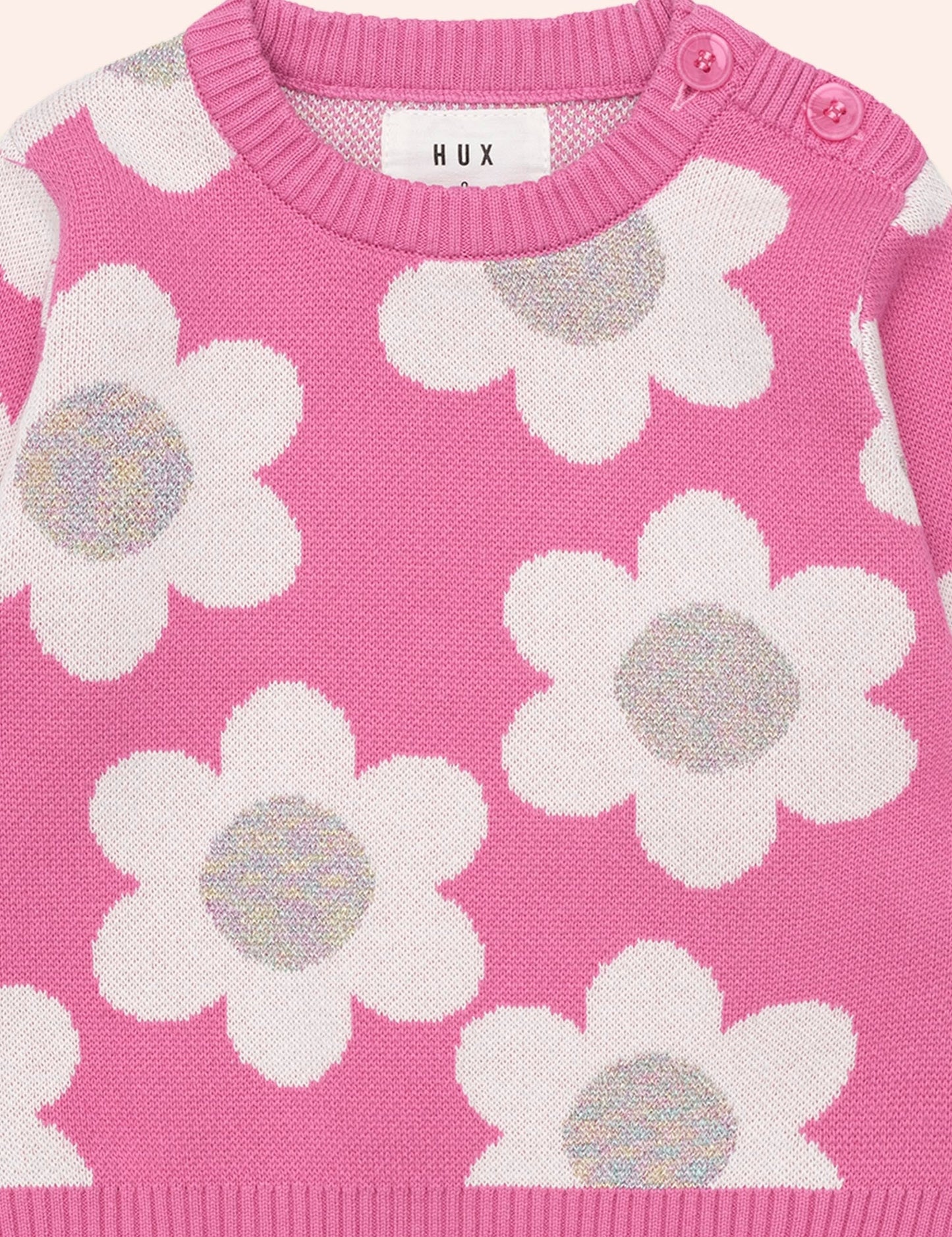 Huxbaby Raspberry Daisy Knit Jumper
