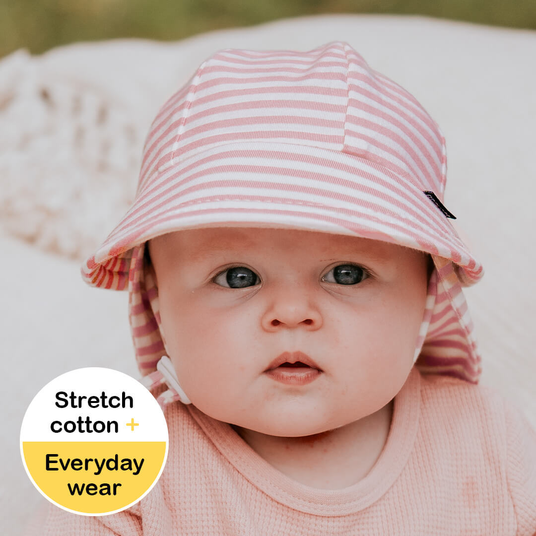Bedhead Hats Legionnaire Flap Sun Hat - Pink Stripe