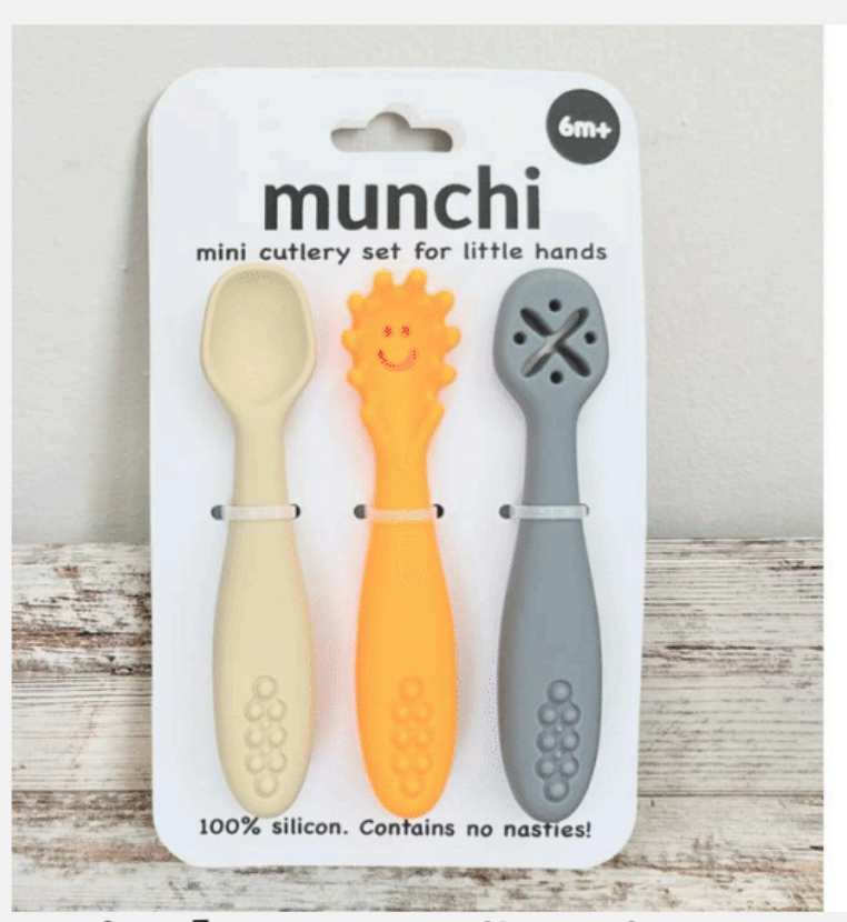 Munchi Mini Silicone Cutlery Set - Assorted Colours