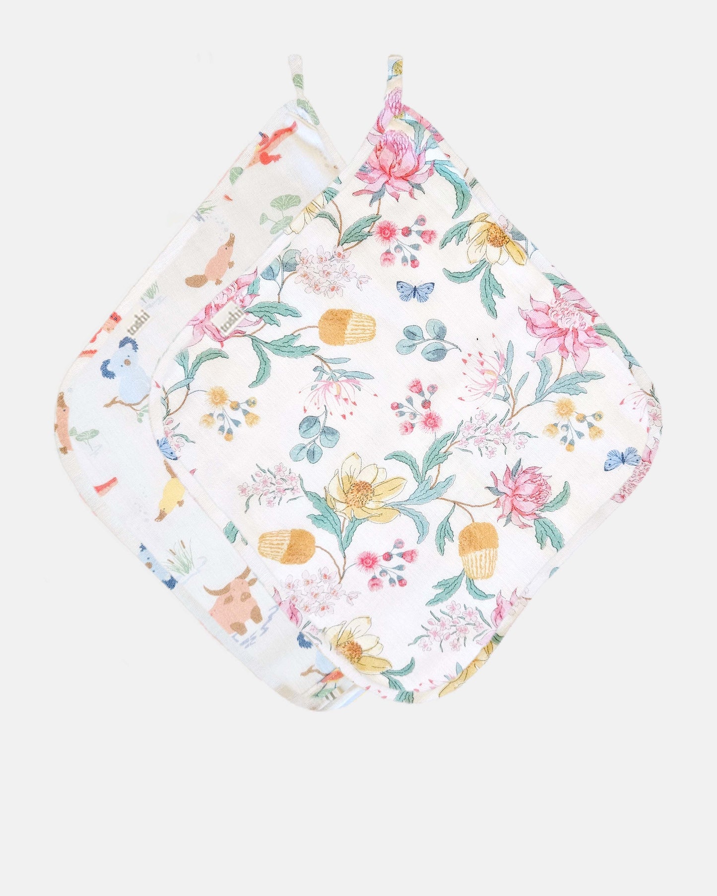 Toshi Baby Washcloth Muslin-2pcs Waratah Dawn
