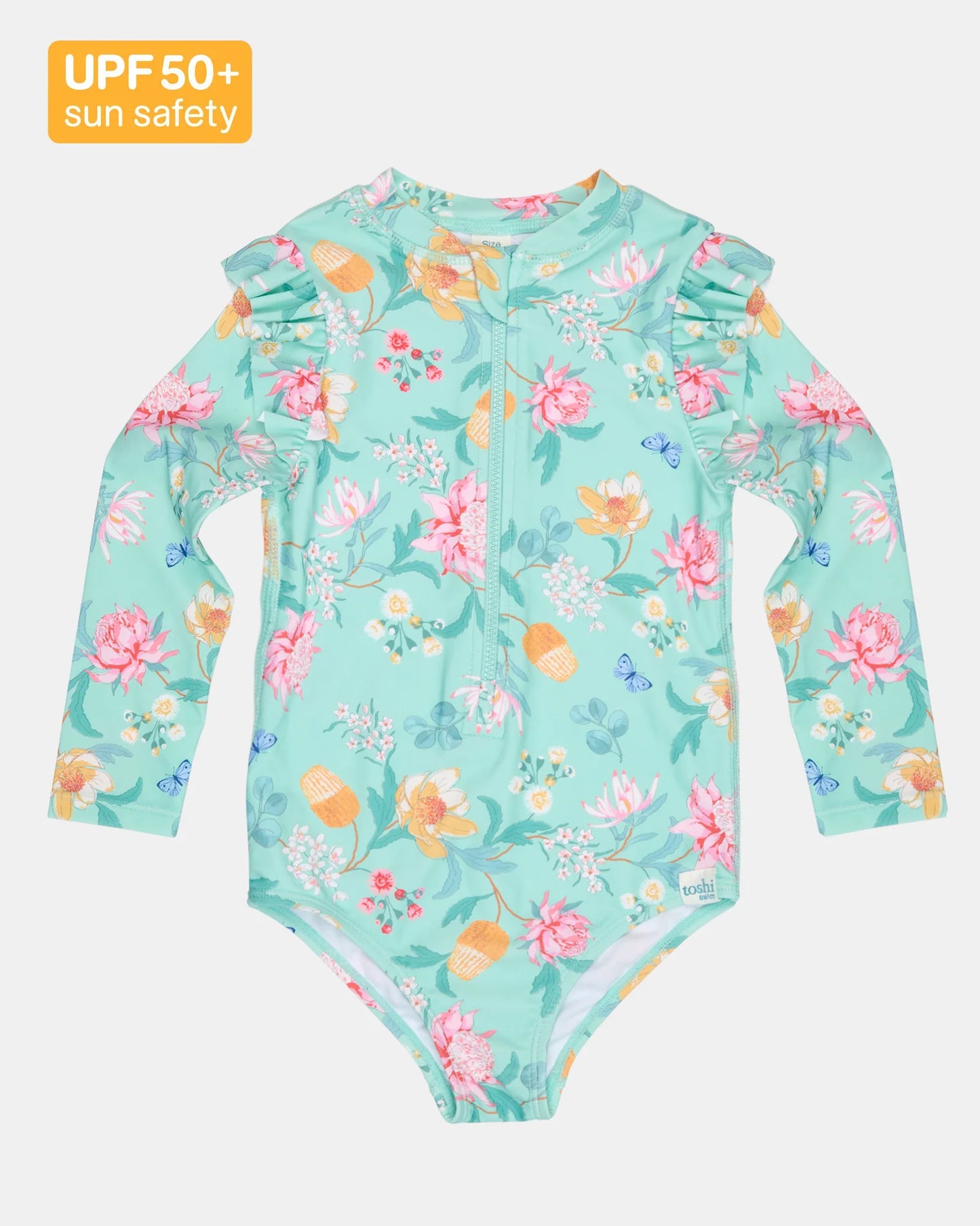 Toshi Swim Bodysuit Ripple Waratah Mint