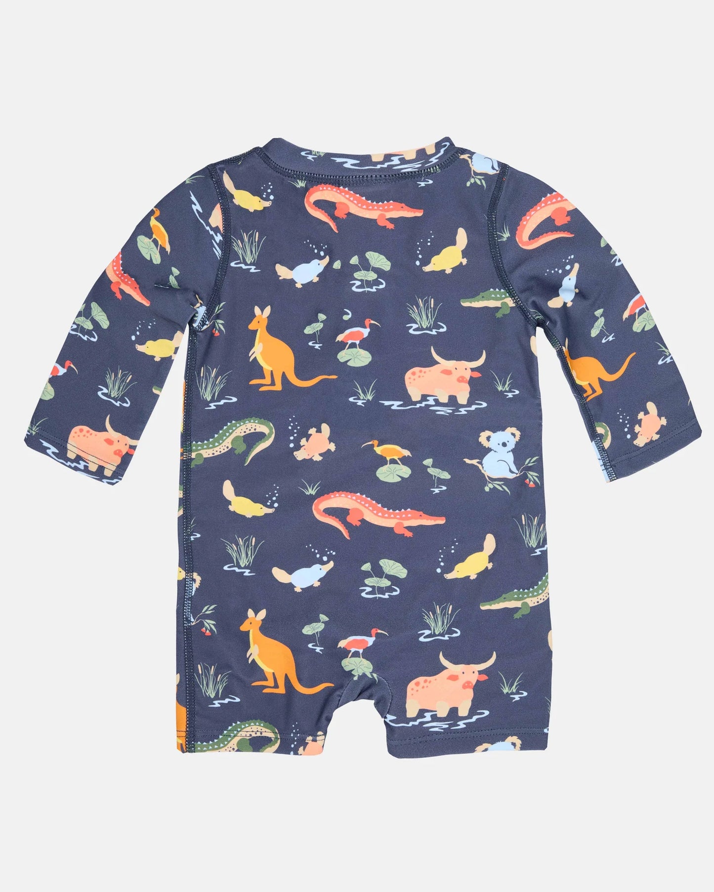 Toshi Swim Onesie L/S Splash Kakadu Moonlight