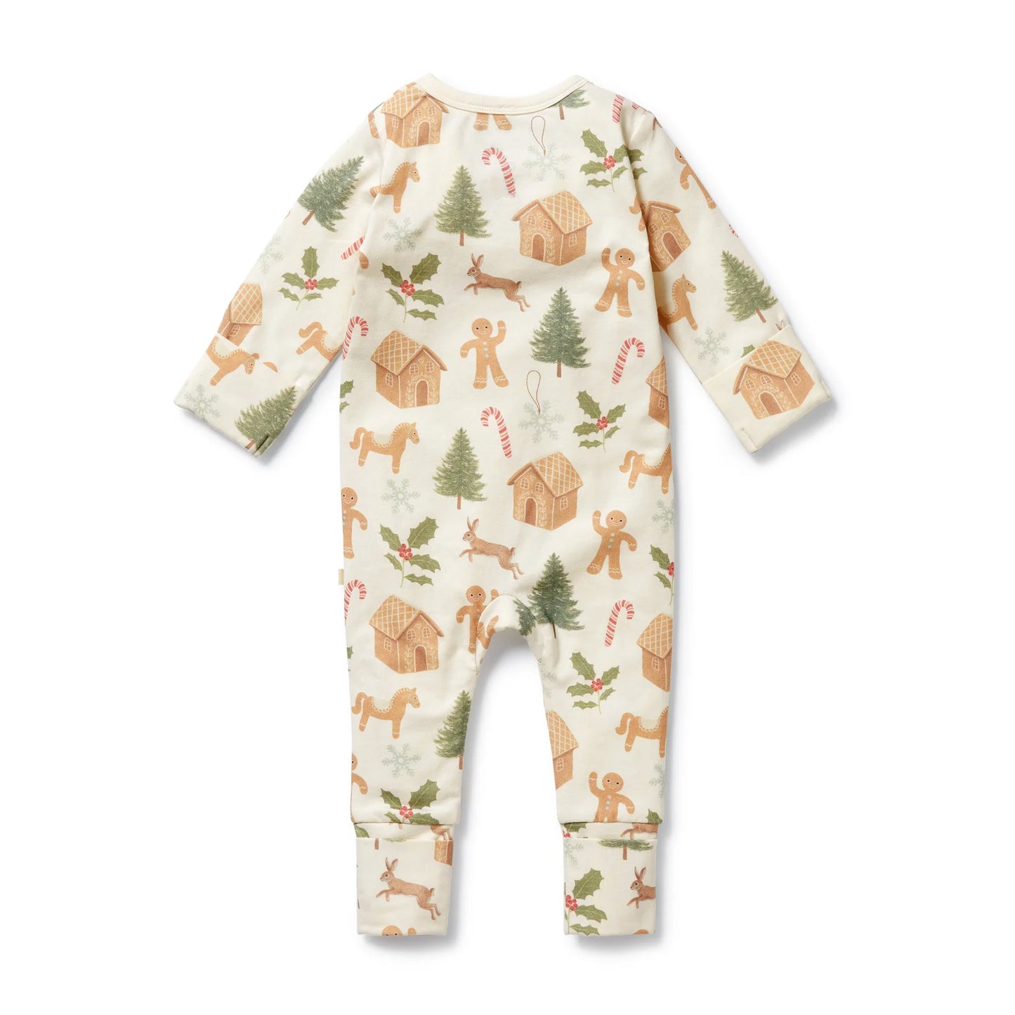 Wilson & Frenchy Holly Jolly Magic Organic Zipsuit with Feet