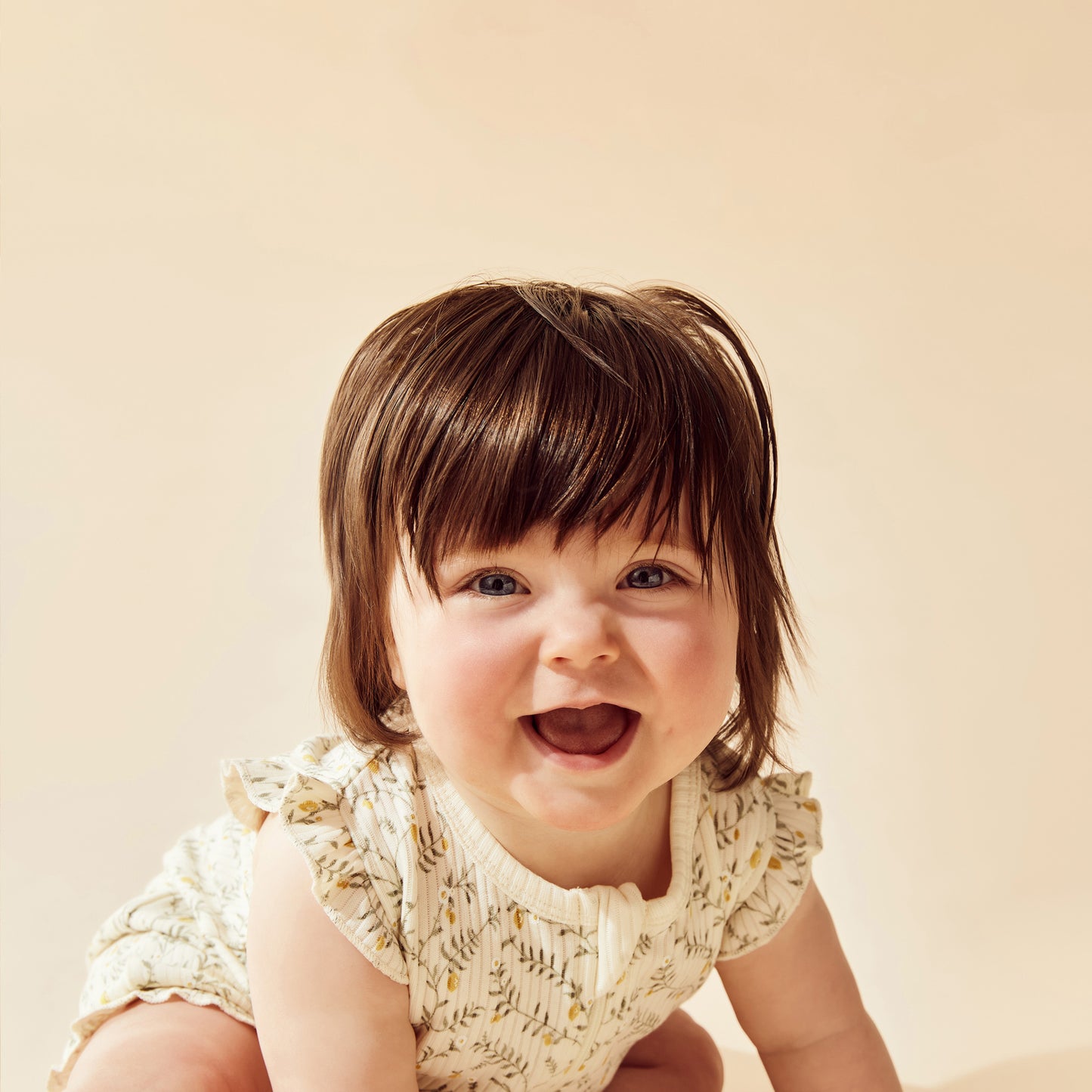 Wilson & Frenchy Lemon Leaf Organic Ruffle Zipsuit