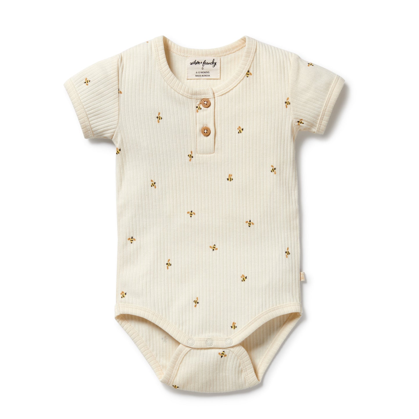 Wilson & Frenchy Bee Mine Organic Henley Bodysuit