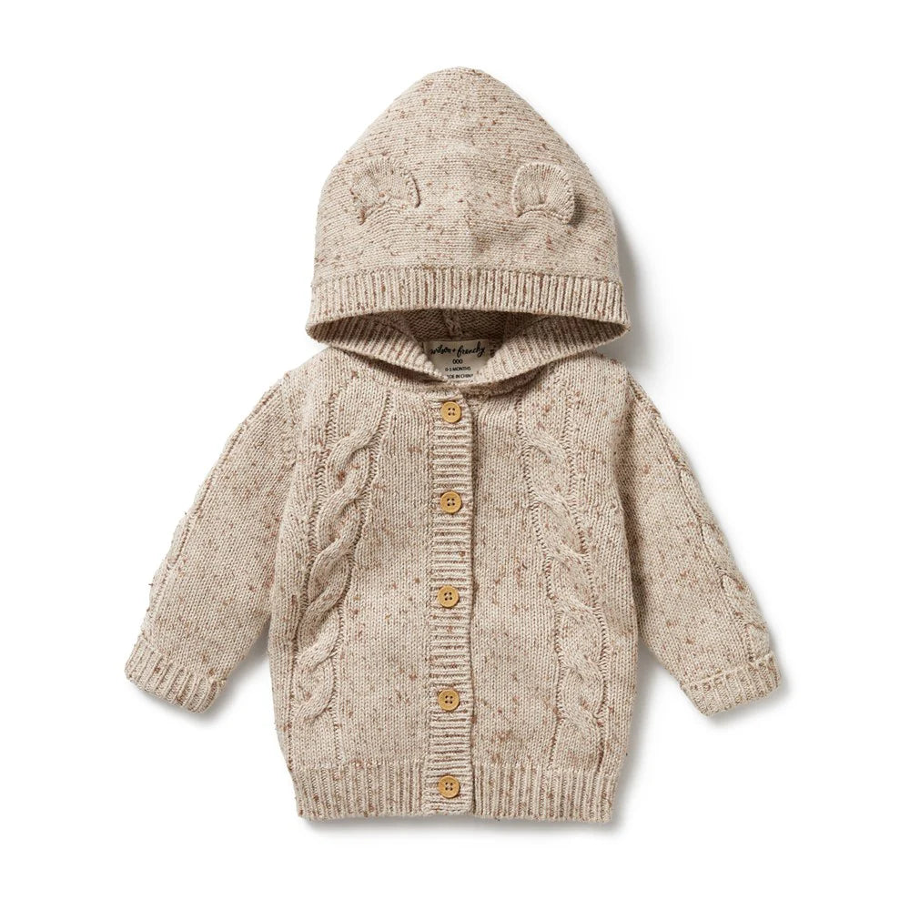 Wilson and Frenchy Almond Fleck Organic Knitted Cable Jacket