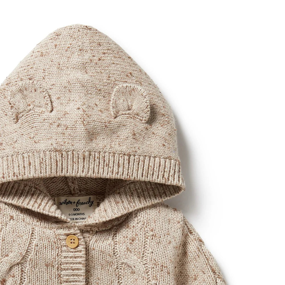 Wilson and Frenchy Almond Fleck Organic Knitted Cable Jacket