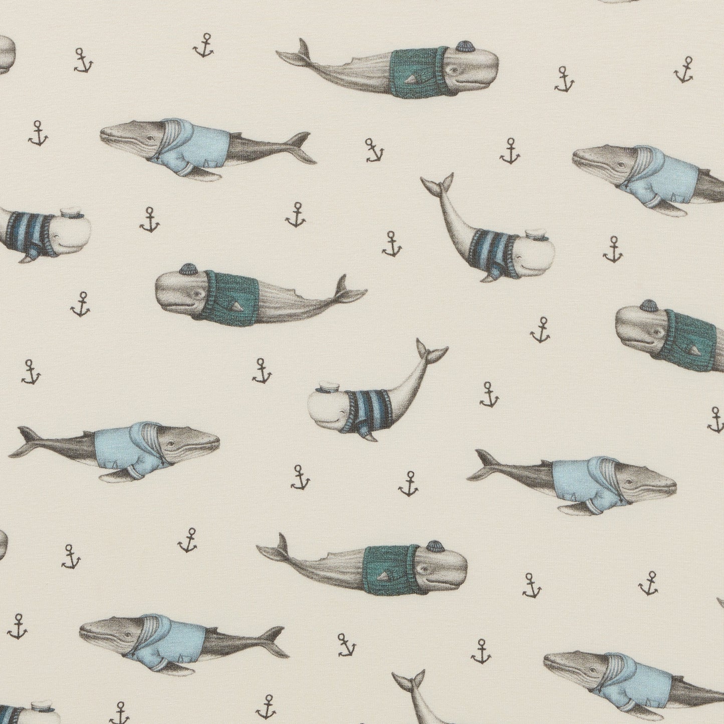 Wilson and Frenchy Woolly Whales Organic Bassinet Sheet