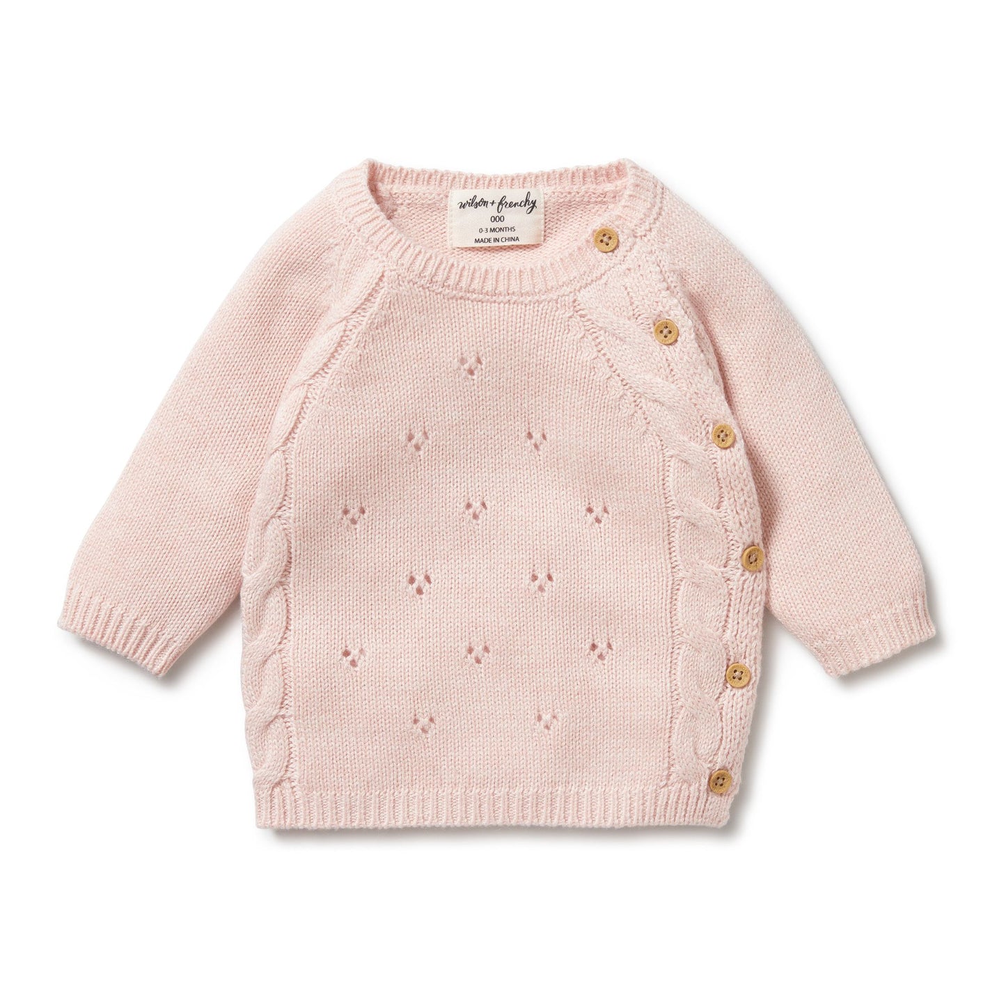 Wilson and Frenchy Pointelle Kimono Cardigan Pink