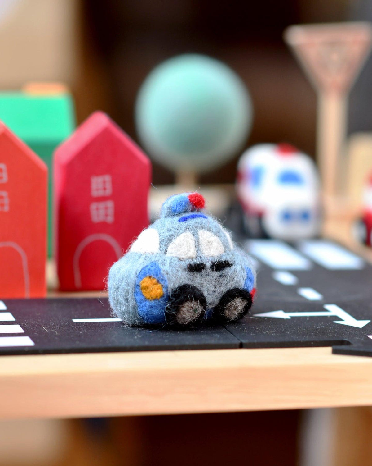 Tara Treasures Felt Police Vehicle Toy