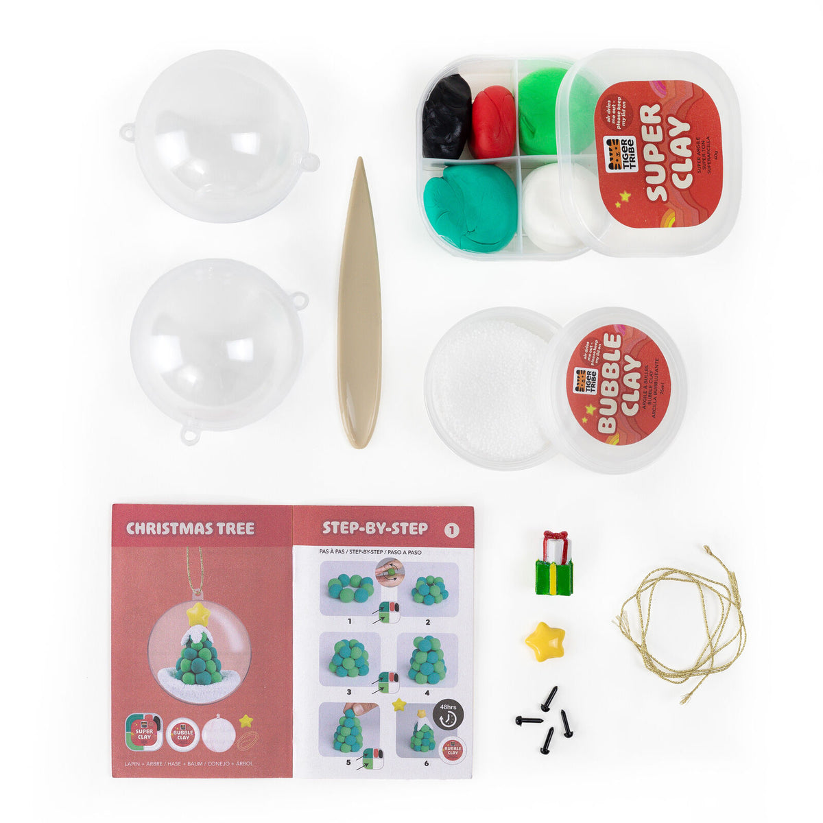 Tiger Tribe Clay Craft - Ornament Kit - Snowman & Tree