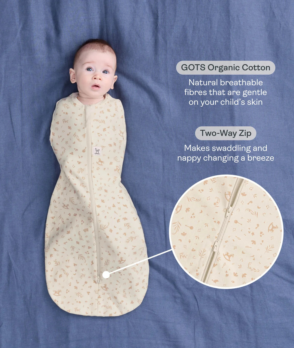 PREORDER ErgoPouch Cocoon Swaddle Bag 1.0 TOG - Lullaby 0-3 months