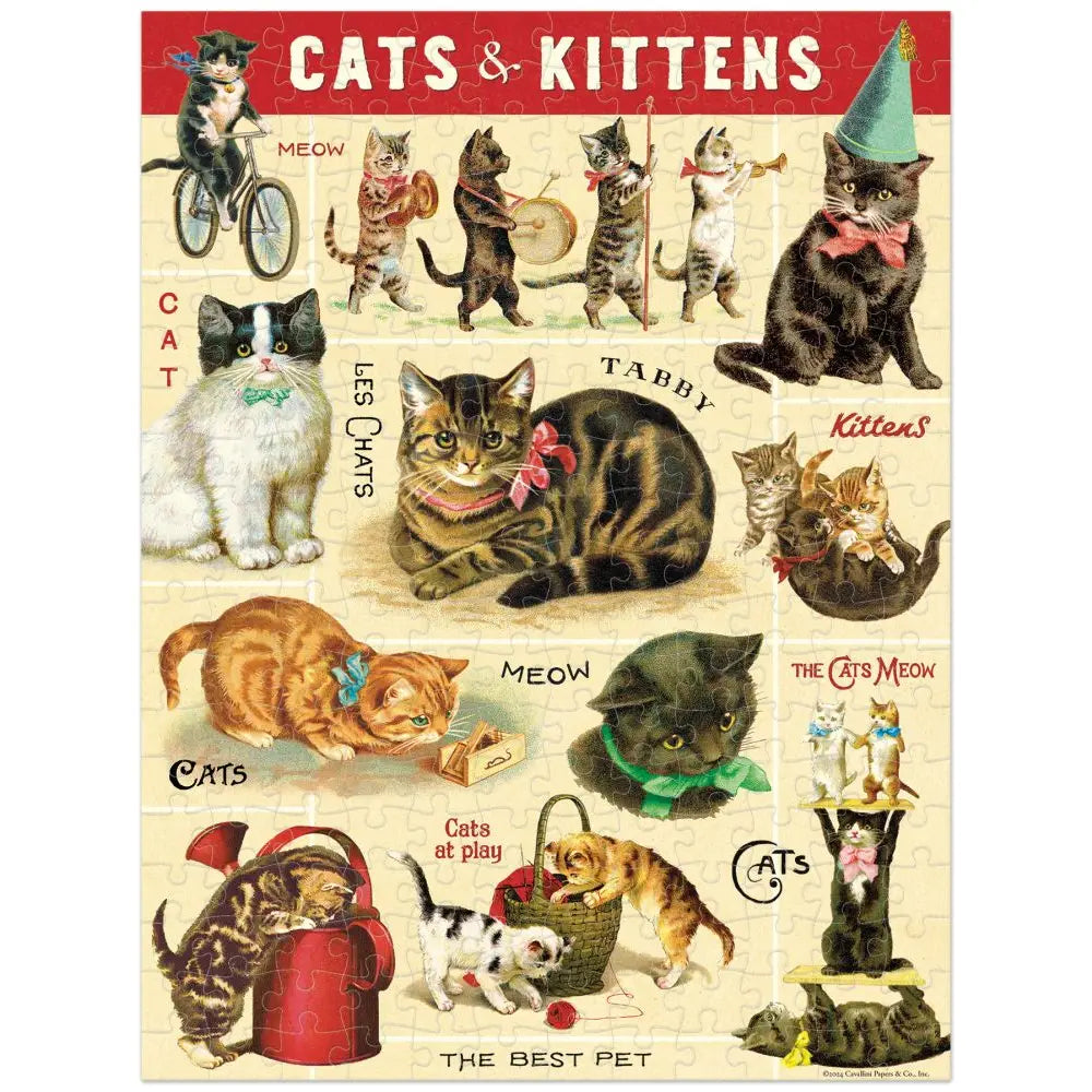 Cavallini – 240 Pc Mini Puzzle Vintage Cats