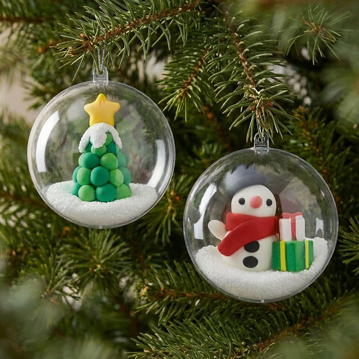 Tiger Tribe Clay Craft - Ornament Kit - Snowman & Tree