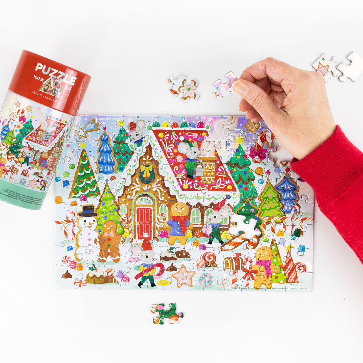 Crocodile Creek Holographic 100 pc - Gingerbread House