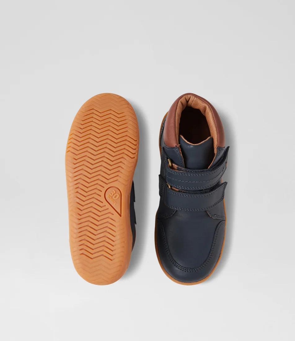 Bobux Kids Plus Timber Junior Navy Leather Ankle Boots