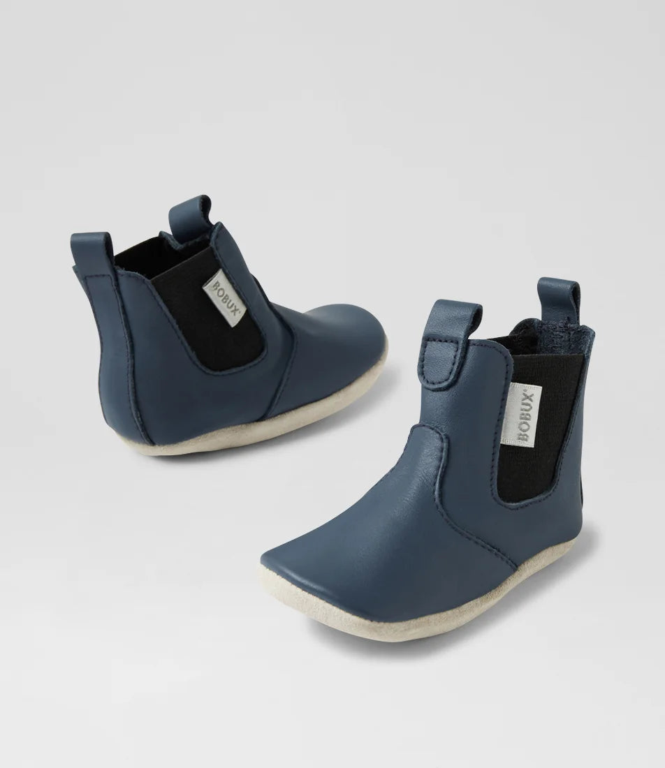 Bobux Soft Sole Jodhpur Infant Leather Ankle Boots - Navy