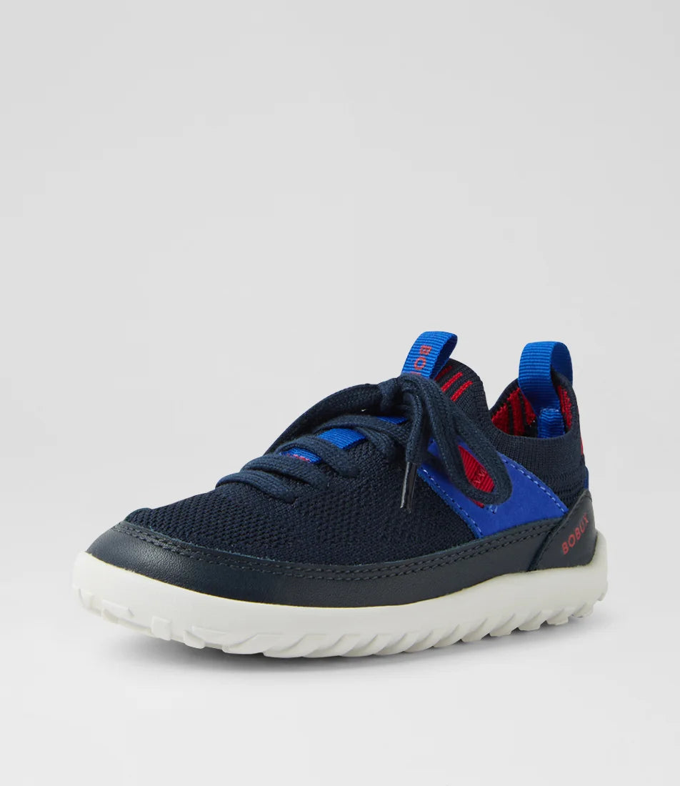 Bobux Kids Plus Meta Junior Leather Sneakers - Navy