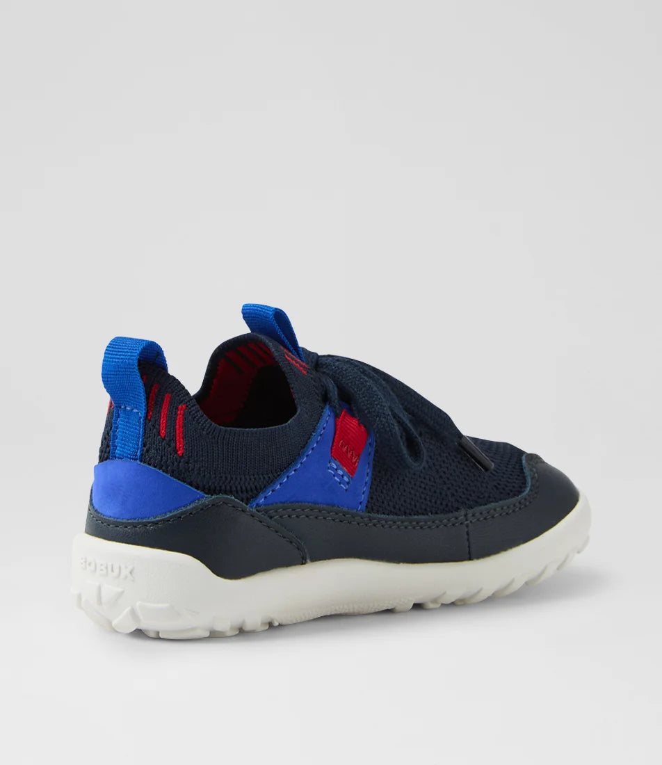 Bobux Kids Plus Meta Junior Leather Sneakers - Navy