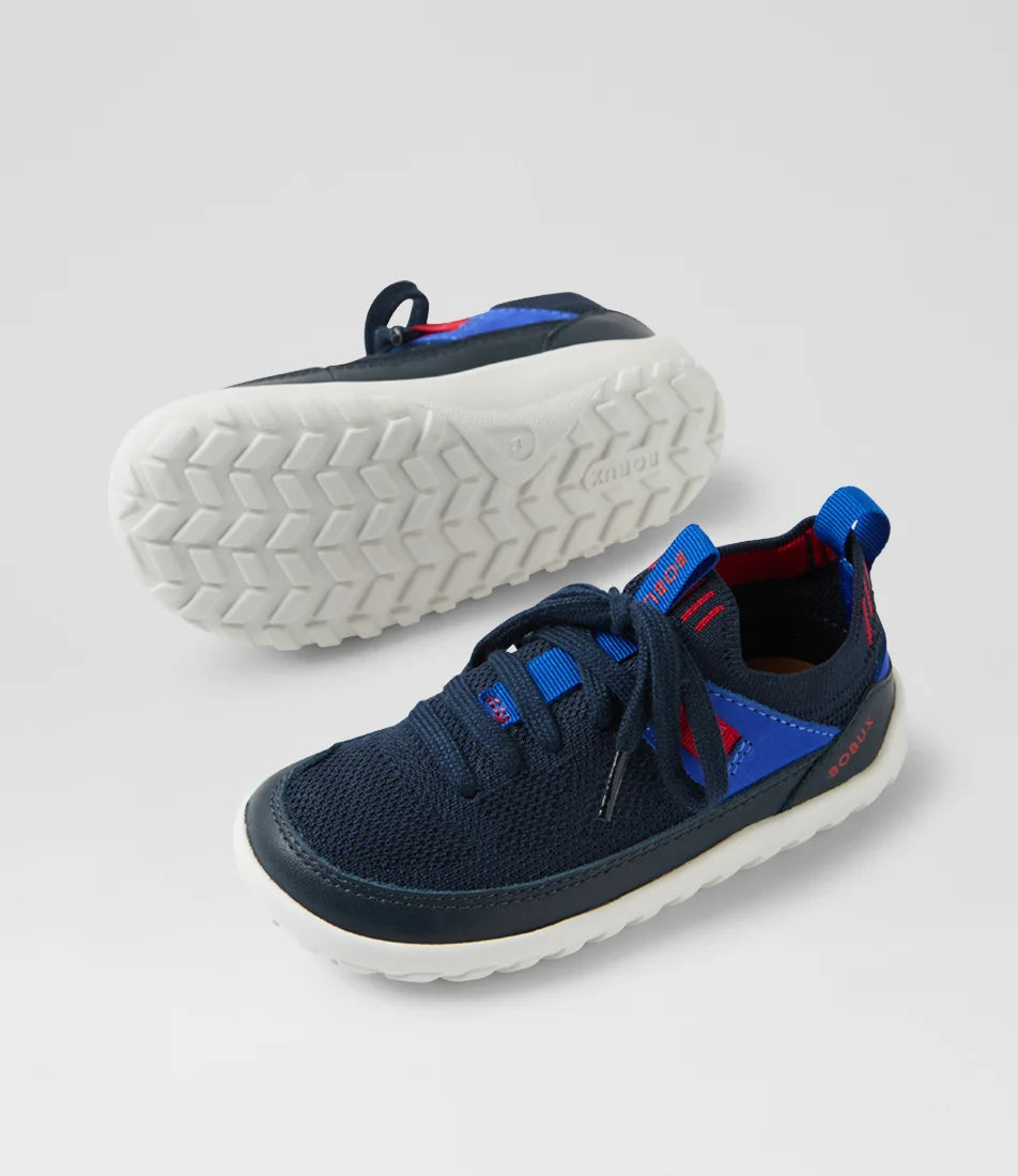Bobux Kids Plus Meta Junior Leather Sneakers - Navy