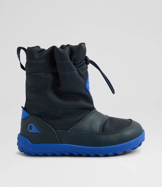 Bobux Kids Plus Waterproof Junior Navy Leather Fabric Ankle Boots