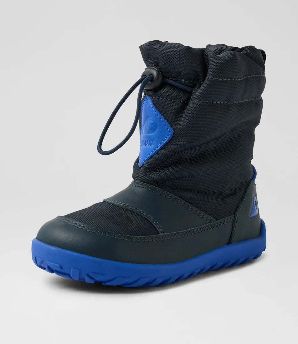 Bobux Step Up Paden Waterproof Toddler Navy Leather Fabric Ankle Boots