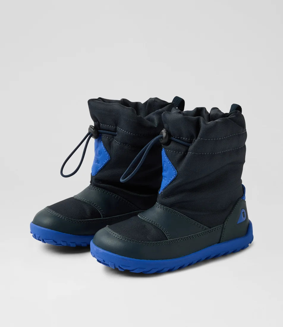 Bobux Step Up Paden Waterproof Toddler Navy Leather Fabric Ankle Boots