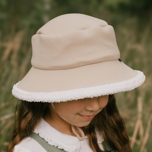 Bedhead Rib Fleece Lined Bucket Sun Hat - Oatmeal
