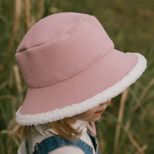 Bedhead Rib Fleece Lined Bucket Sun Hat - Rosewood