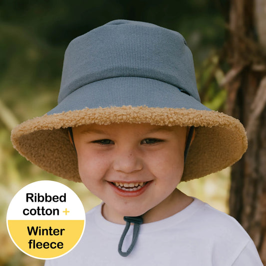 Bedhead Rib Fleece Lined Bucket Sun Hat - Shadow