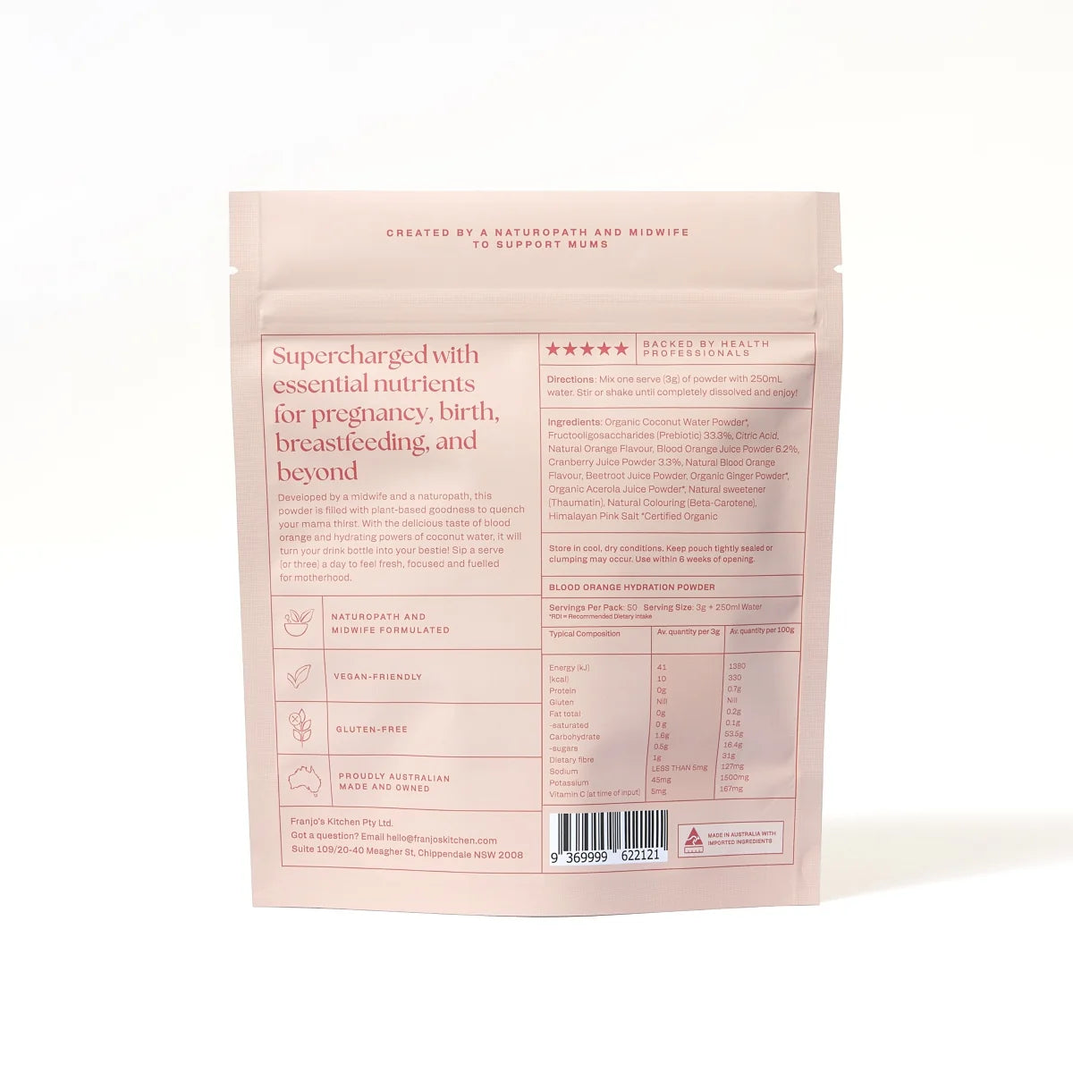 Franjo's Kitchen Motherhood Hydration Powder - Blood Orange