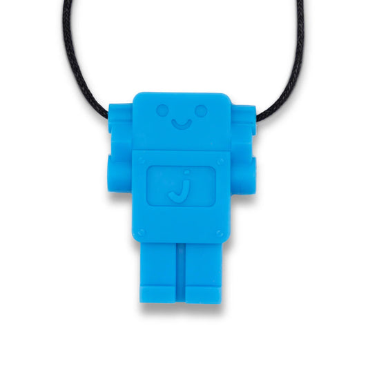 Jellystone Designs Robot Silicone Chew Pendant Hawaiian Blue