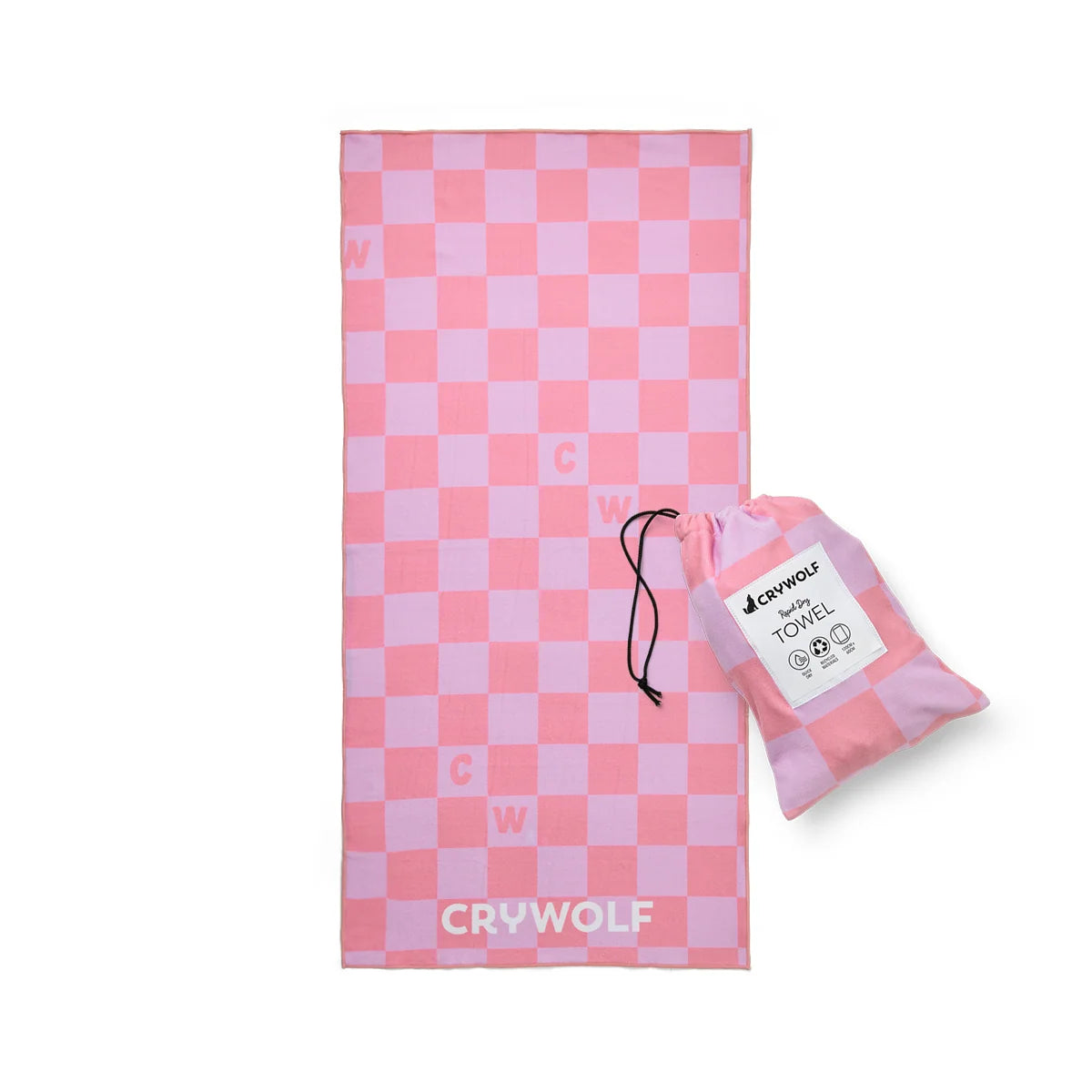 Crywolf Rapid Dry Towel Flamingo Check