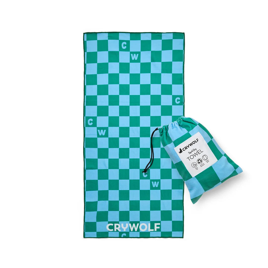 Crywolf Rapid Dry Towel Sea Green Check