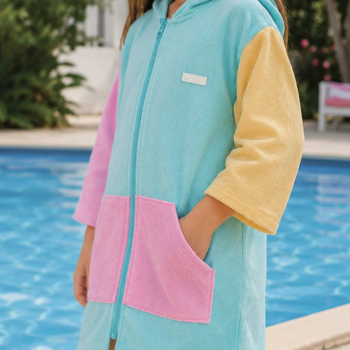 Crywolf Zip-Up Towel Poolside Colourblock