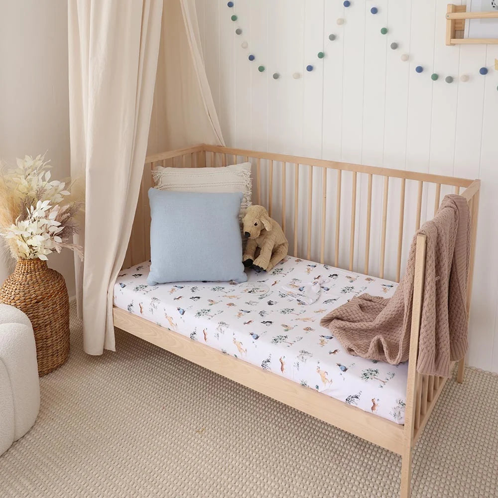 Snuggle Hunny Dog Park Organic Fitted Cot Sheet