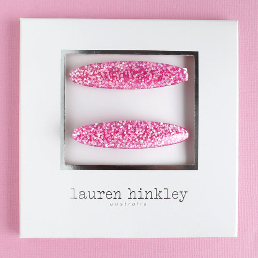 Lauren Hinkley Pink Sparkle Glitter Clips