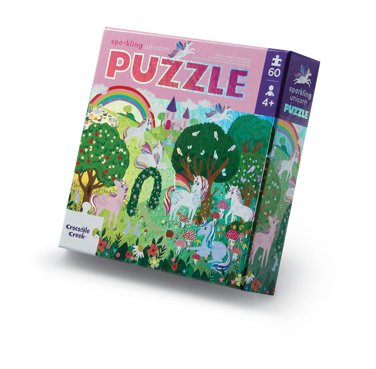 Crocodile Creek Foil Puzzle 60 pc - Sparkling Unicorn